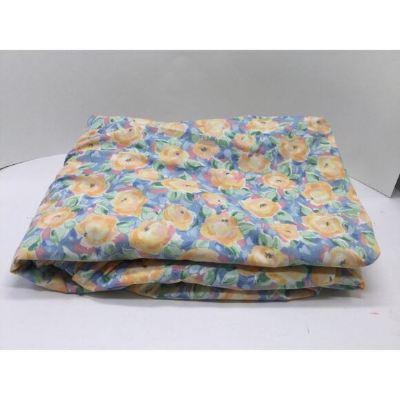 Vintage Discontinued Croscill Fiesta Twin Fitted Sheet Orange Flowers - Picture 1 of 5